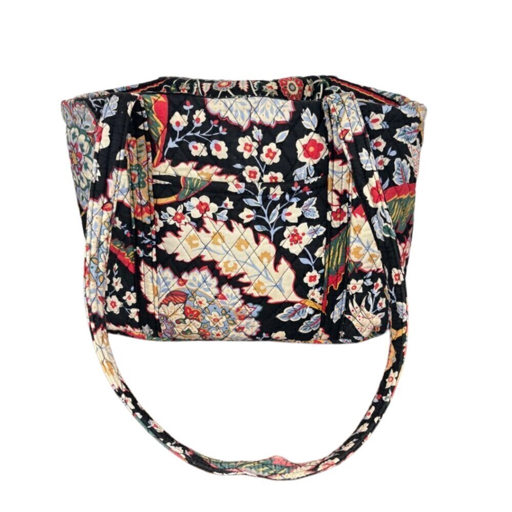 Vera Bradley Black Paisley Print Quilted Tote Bag with Toggle Closure